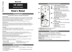 The manual that comes with The Juicer